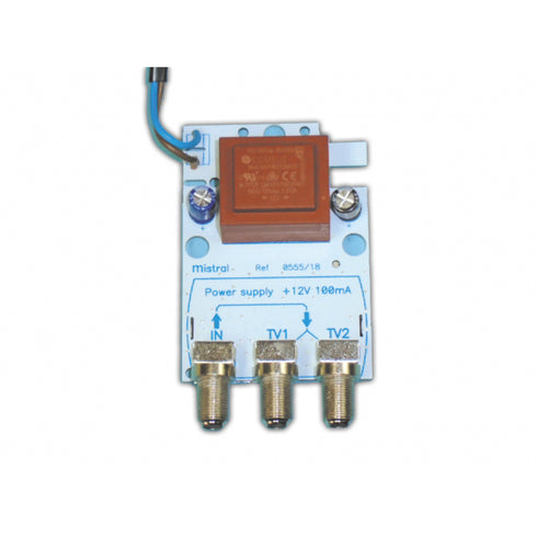 Tροφοδοτικό ενισχυτή κεραίας +12 VDC 50 mA με βύσματα F PS100F