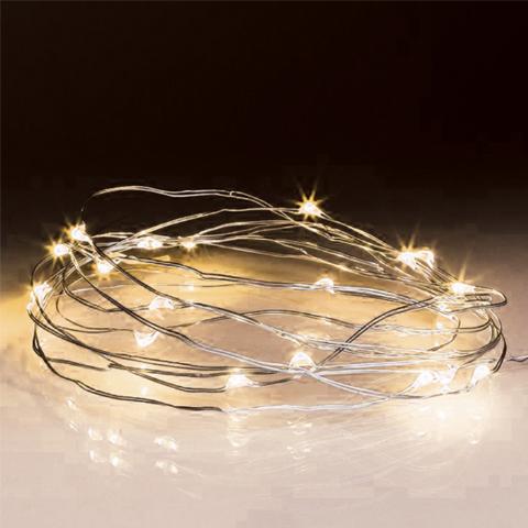 30LEDs ΣΥΡΜΑ ΑΣΗΜΙ/WARM 3μ ΓΙΑ 3ΑΑ ΜΠΑΤΑΡΙΑ