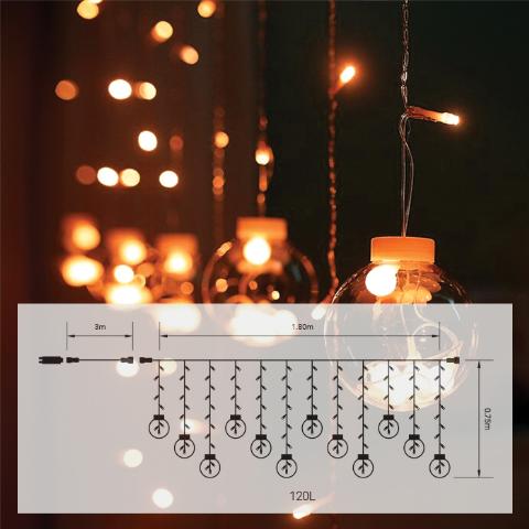 140led ΒΡΟΧΗ&ΜΠΑΛΑ ΑΣΗΜΙ&AMBER IP44 ΕΠΕΚΤΥΝΟΜΕΝΗ 5Μ