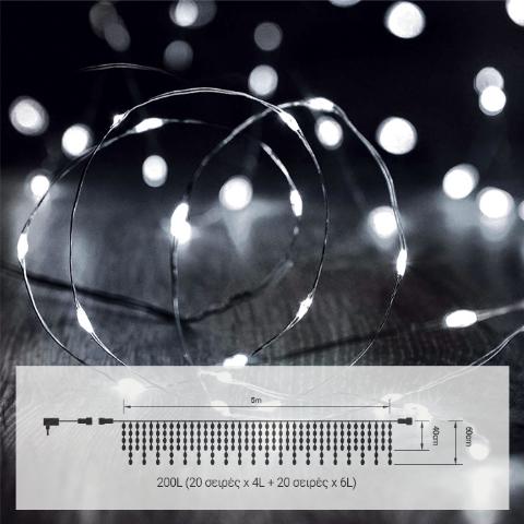 200LED ΑΣΥΜΕΤΡΗ ΒΡΟΧΗ ΣΥΡΜΑ COOL ΙΡ44 31V