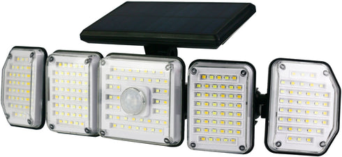 Entac Solar Plastic Wall Lamp 2.5W SMD CCT 5 head with PIR + IR