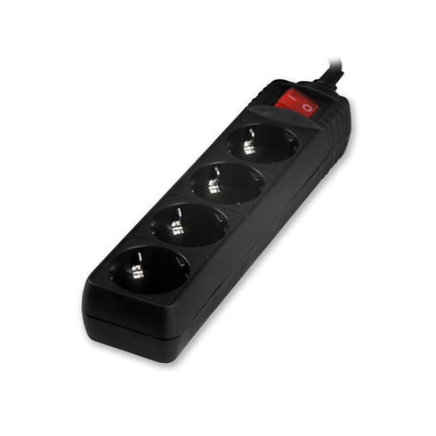 Power strip V04BK Alfaone 4 positions with switch 3X1,5mm 1,5m Black
