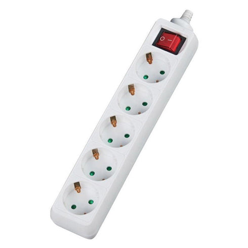Power strip V05BK Alfaone 5 positions with switch 3X1.5mm 1.5m White